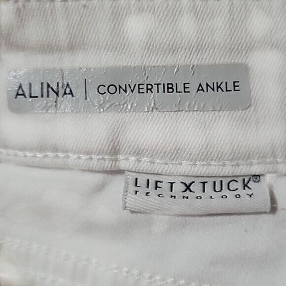NYDJ Alina Convertible Ankle Jeans White Lift Tuck Technology Womens Size 8 Stre - Picture 6 of 8